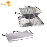 NNETM Stainless Steel Foldable Charcoal BBQ Grill – Portable Lightweight Camping Grill