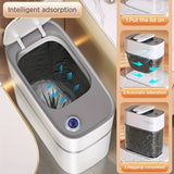 NNETM 15L Smart Touchless Trash Can – Automatic Sensor Bin with Lid