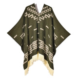 NNETM Men's Vintage Warm Tassel Poncho Shawl