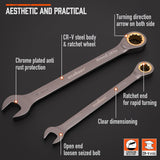 NNETM 12pcs Metric Ratchet Wrench Set 8-19cm with Case