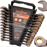 NNETM 12pcs Metric Ratchet Wrench Set 8-19cm with Case