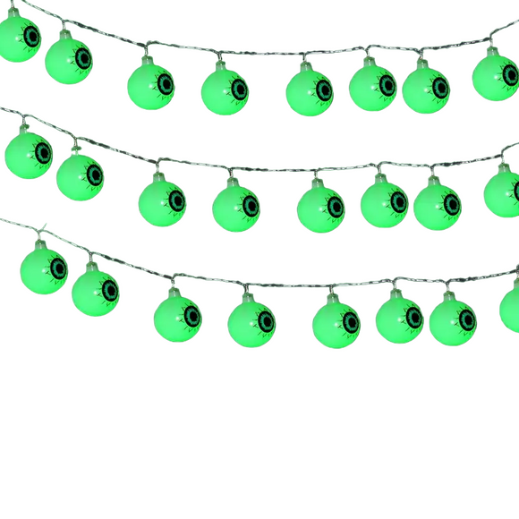 NNETM Spooky Solar Spectacles: Green Eyeball Halloween Lights