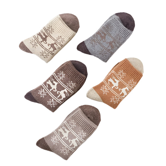 NNETM Women's Warm Wool Knit Socks (5-Pair Pack)