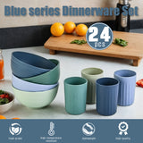 NNETM Colorful Plastic Camping Cutlery Set (24pcs)