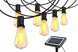 100FT Solar LED String Lights with 24 Shatterproof ST38 Bulbs  Waterproof