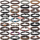 NNETM Men's Vintage PU Leather Bracelet Set (36pcs)