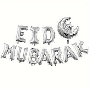 NNETM 11pcs EID Mubarak Foil Balloons Set