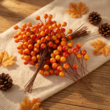 100 Count 6.5CM Autumn Artificial Berry Branches with Hand-Twisted Stems