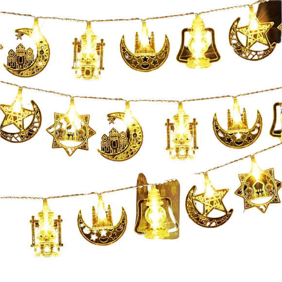 NNETM Ramadan Eid LED String Lights Star Moon Castle