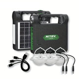 NNETM 6000mAh Portable Solar Generator Kit with LED Lights