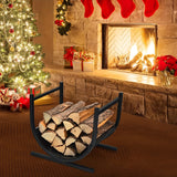 NNETM U-Shaped Metal Firewood Rack Stand