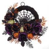 NNETM Halloween Wreath Decoration with Spider Web