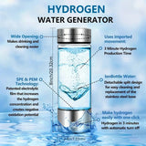 NNETM Portable Hydrogen Water Bottle Ionizer - Rechargeable Water Glass Cup