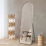 NNETM 165×60cm Arched Full Length Mirror – Nano Tempered Floor Mirror (Black)