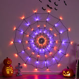 1pc Halloween Spider Web Light LED purple light, orange light, Halloween light string suitable for parties, bedrooms, bars, haunted houses, Halloween decorative atmosphere lights (excluding spiders) Halloween decorations, Chrismas decorations