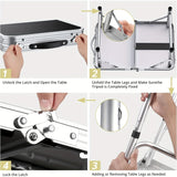 NNETM Folding Camping Table Adjustable Height