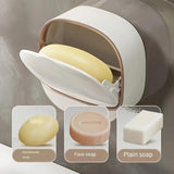 NNETM Easy-Install Wall-Mounted Soap Dish with Lid