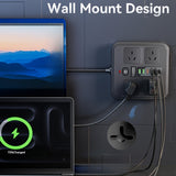 NNETM 10-in-1 Power Strip – 4 Outlets, 6 USB (USB-C), Surge Protection