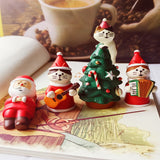 Resin Santa Cat Christmas Miniature Ornaments for Desktop