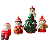 Resin Santa Cat Christmas Miniature Ornaments for Desktop