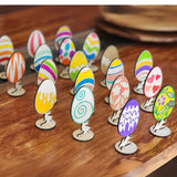 NNETM 18-Piece Wooden Easter Egg DIY Decoration Set