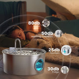 NNETM Pet Feeder Dog Water Fountain Stainless Steel