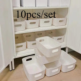 NNETM 10pcs Set Plastic Storage Baskets with Handles