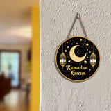 NNETM Ramadan Wooden Moon & Stars Eid Wall Hanging
