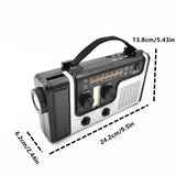 NNETM Solar Hand Crank Power Emergency Radio with Multi-Band Functionality