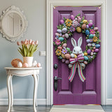 NNETM Easter Floral Wreath with Cute Rabbit Accent