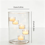 1pc European-style Extra Large Glass Candle Holder, Candlelight Dinner Decorative Ornament, Creative Candle Holder Candle, Round Hurricane Glass Candle Holder, Oil Lamp Windproof Candle Holder, Home Decor Candlelight Dinner Gift, Etc.