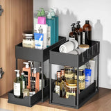 NNETM Pull Out Under Sink Storage Rack - Kitchen & Bathroom Organizer