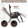 NNETM 2pcs Zero Gravity Recliner Chairs – Adjustable Folding Lounge with Tray (Brown)