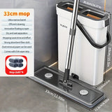NNETM Hands-Free Flat Mop Cleaning Set with Bucket