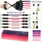 NNETM 17pcs Fitness Resistance Bands Set – Medium Tension