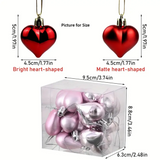 NNETM 12-Piece Romantic Valentine's Day Love Pendant Set – Pink Heart Accessories (5.0cm x 4.5cm)