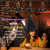 NNETM Glowing Hanging Witch Hats with Remote (8 Pack)