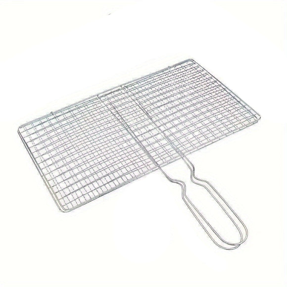 NNETM BBQ Grill Basket Stainless Steel Fish & Meat Grill