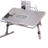 NNEOBA Foldable Laptop Desk with Adjustable Height and Radiator - Grey