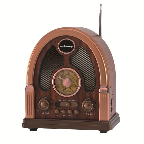 NNETM Wireless Vintage Radio with USB, FM/AM/SW Playback