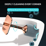 NNETM Silicone Toilet Brush and Holder Set with Long Handle