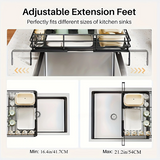 NNETM Dish Drying Expandable Rack with Cutlery Holder