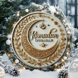 NNETM Ramadan Mubarak Aluminum Crescent Star Decor