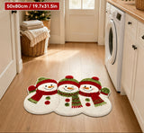 Christmas Snowman Velvet Bath Rug 2D Flat 1pc