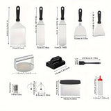 NNETM Flat Top Grill Accessories Stainless Steel Set (18pcs)