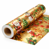 Golden Glossy Christmas Wrapping Paper Roll