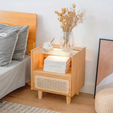 NNETM Modern Minimalist Bedside Table w/ Storage - Bamboo