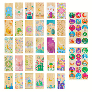 NNETM Ramadan Countdown Kraft Paper Bags Set (60 Pieces)