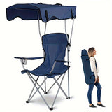 NNETM Outdoor Folding Chair Shade with Steel Frame Seat