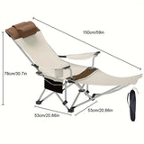 NNETM Iron Beach Chair Folding Outdoor Recliner